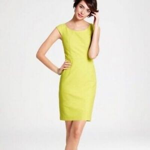 Ann Taylor | Cotton Bright Green Textured Dress